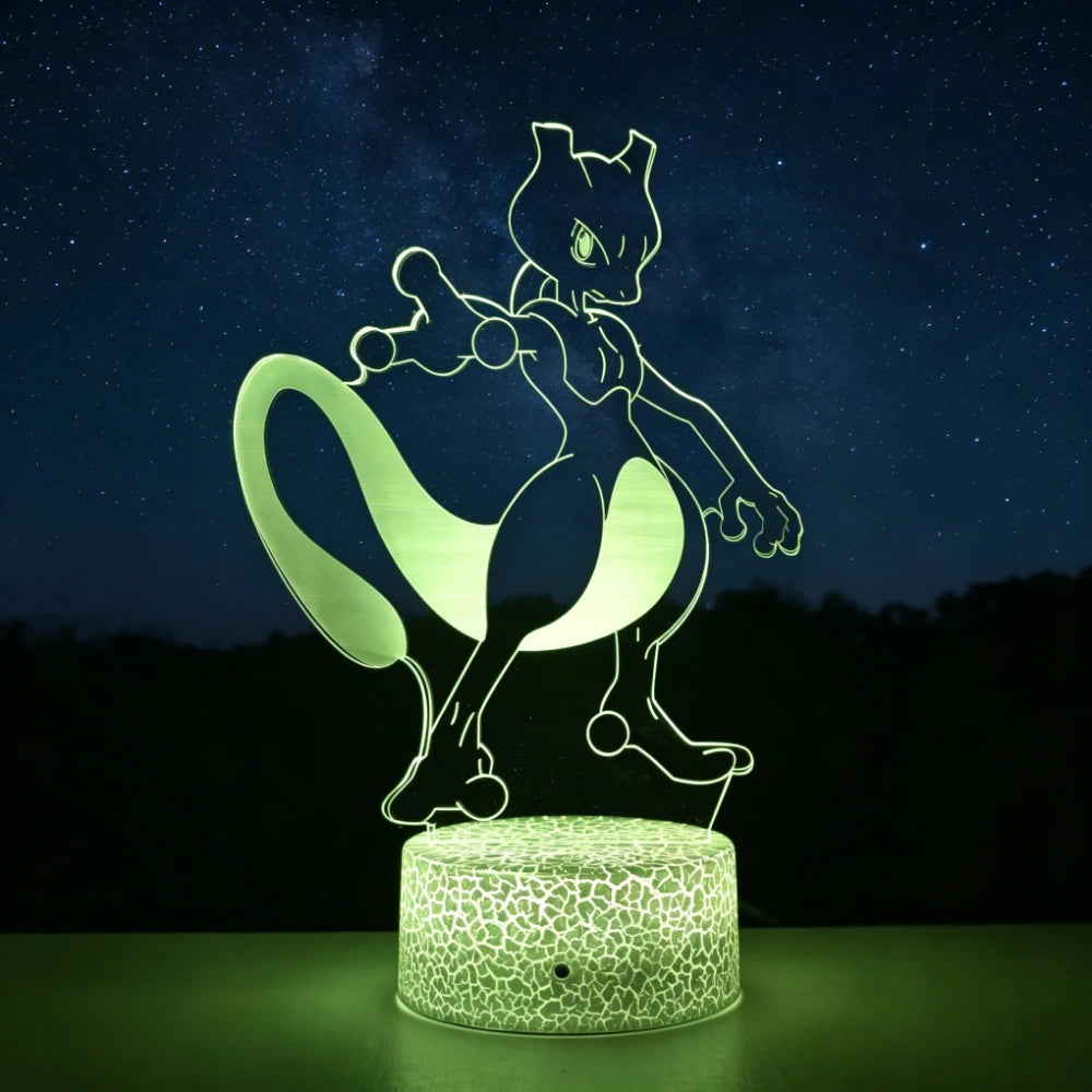 3D LED Night Light Pikachu Charizard Mewtwo Haunter 16 Colors Changing Touch Remote Control Anime Lamp for Bedroom Birthday Gift