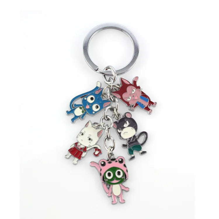 FAIRY and That TAIL Keychain Hot Blooded Fantasy Fighting Comics Character Peripheral Badge Key Ring Anime Fans Jewelry Gifts
