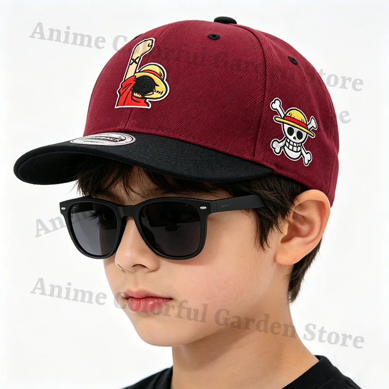 One Piece Embroidery Baseball Cap for Men Women Anime Cartoon Hip Hop Flat Caps Male Female Summer Fashion Sunshade Hats Gifts