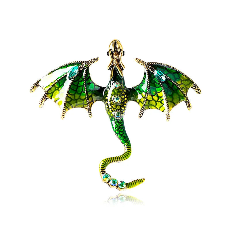 2024 Creative Simulation Dragon Colorful Hand Drawn Metal Brooch for Women Men Stylish Lapel Pins Jewelry Accessories Gift 1PC