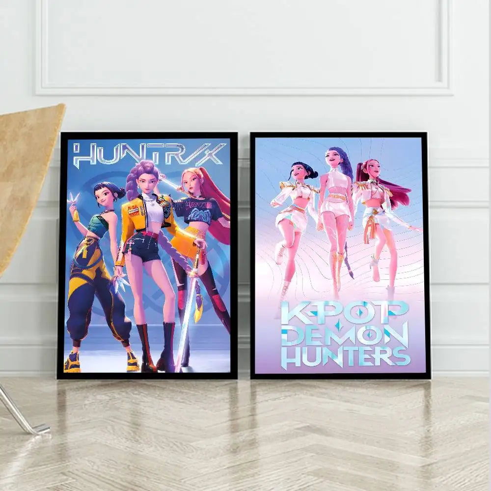 Anime Movie K-Pop D-Demon Hunters Poster High Quality Print Waterproof Wall Art Sticker For Bar Living Room Decor Gift