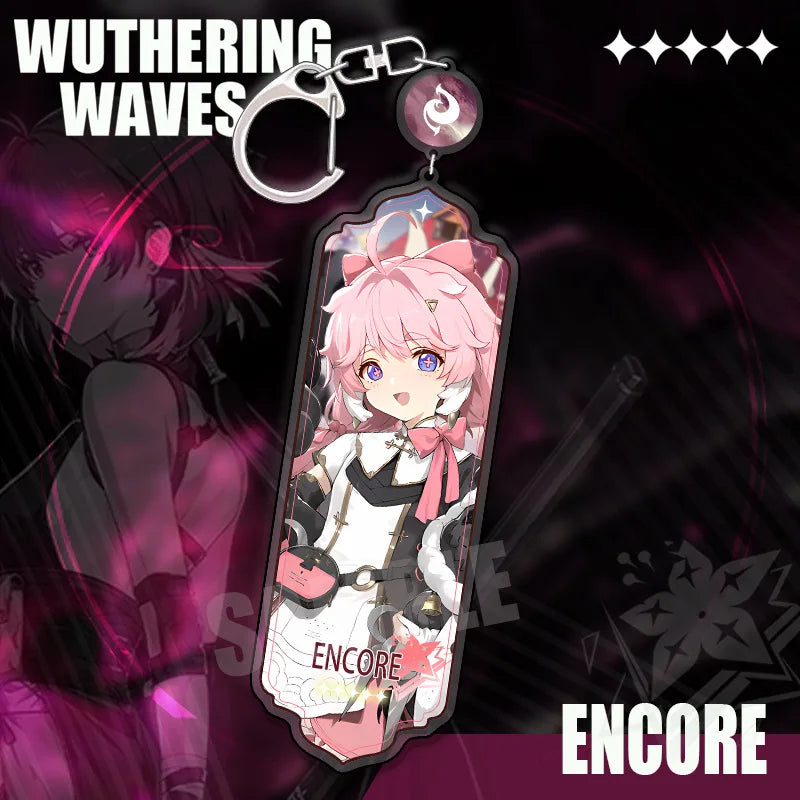 New Wuthering Waves Hiyuki Denia Aemeath Mornye Keychain Cartoon Anime Strip Pendant Keyring Backpack Jewelry Cute Gift