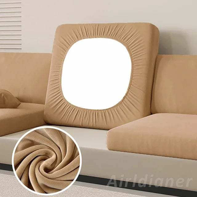 Super Soft Velvet Sofa Seat Cushion Cover For Living Room Thick Plush Sofa Covers Stretch L Shape Corner Armchair Sofa Slipcover