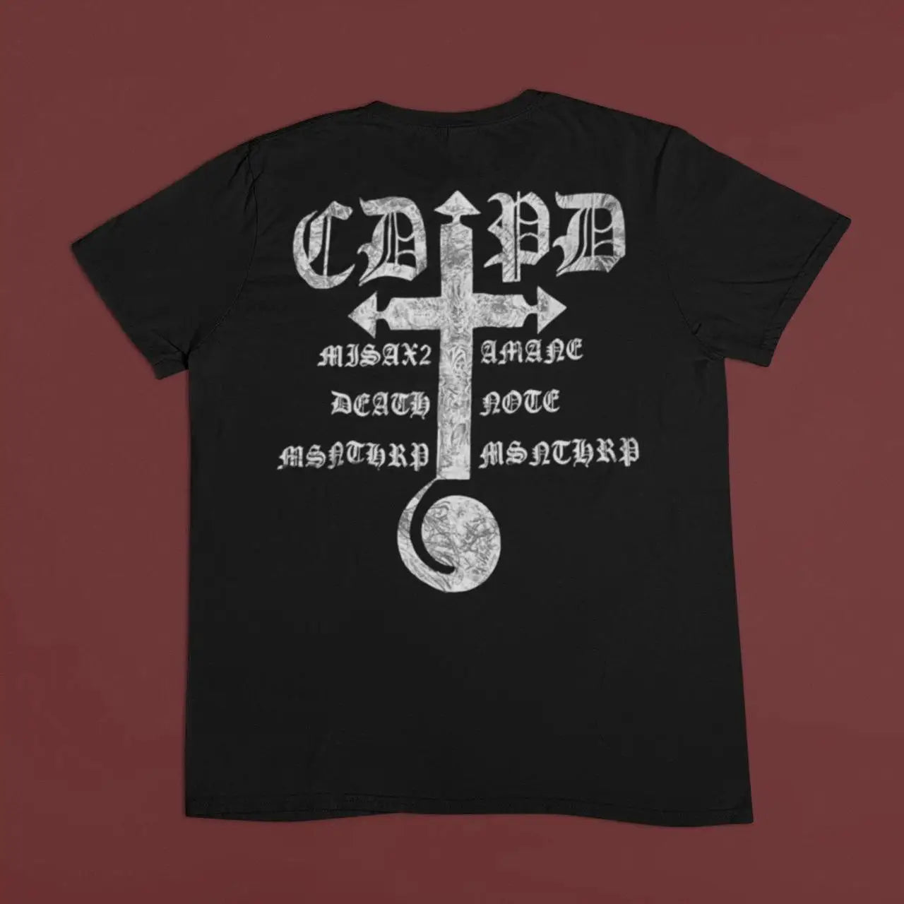 A Must-have for Anime Fans Gothic T-shirt with Skull Print Mysterious Short Sleeved Pure Cotton Material Suspenseful Style