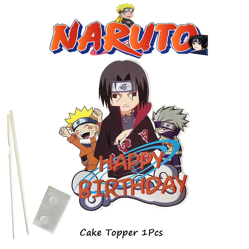 Narutoed Anime Toy Gift Party Supplies DIY Party Decoration Tableware Paper Plate Cup  Latex Foil Ballon Helium Globo Boy Family