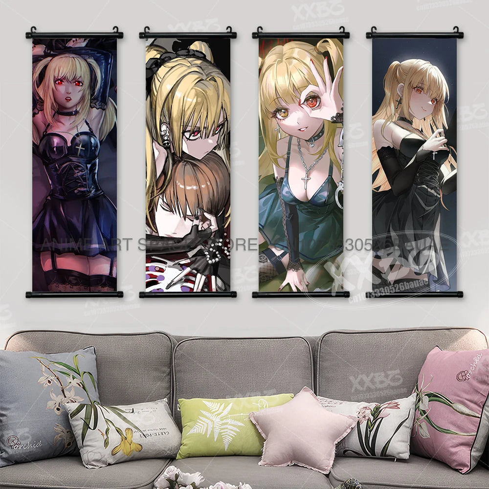 Anime DEATH NOTE Hanging Painting Classic Cartoon Poster Yagami Light Scrolls Pictures Ryuk Home Decor Mural Wall Art For Room