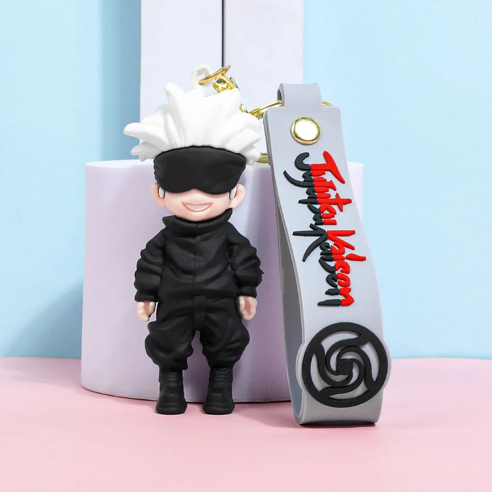 2026 New Fashion Anime Jujutsu Kaisen Gojo Satoru Doll Plush Keychain Backpack Charm Cute Figure Toy Gift For Boys Girls Cosplay