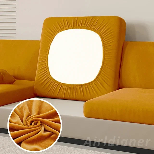 Anti-Dirt Velvet Sofa Cushion Slipcover Elastic Chair Seat Protector for Pets and Furniture Sofa Cover Living Room Bedroom Decor