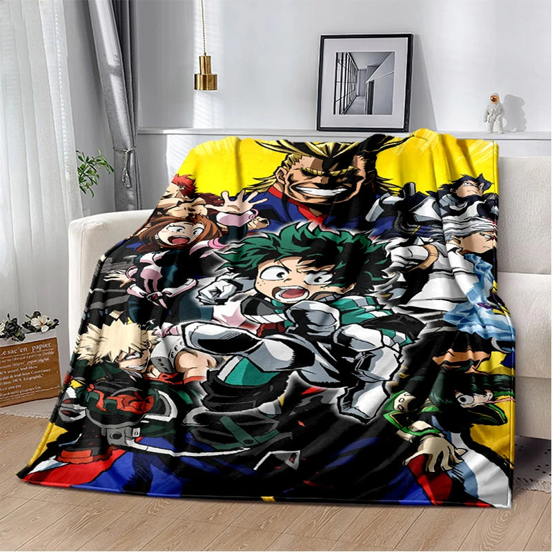 3D Cartoon My Hero Academia Deku Bakugou  Anime Blanket,Soft Throw Blanket for Home Bedroom Bed Sofa Travel Picnic Cover Kids