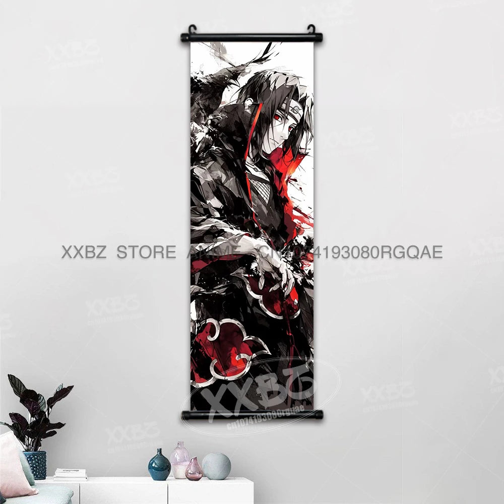 Naruto Home Decoration Scrolls Picture Hyuga Hinata Anime Canvas Wall Art Interior Hanging Painting Uchiha Itachi Figures Poster