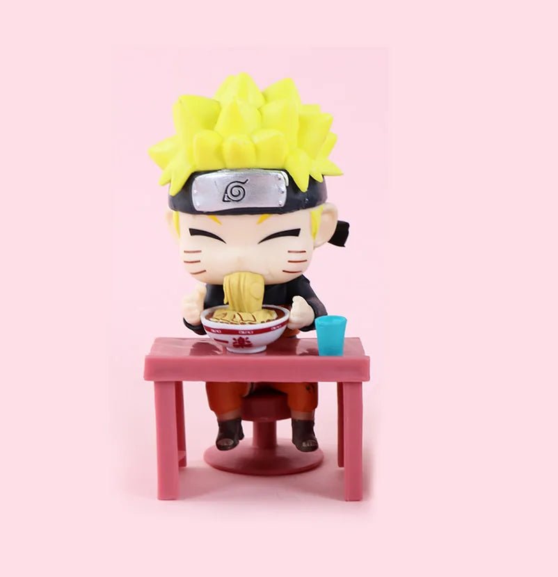 BanDai Blind Box | Naruto Shippuden Ramen Theme Blind Box Q Version Naruto & Sasuke Figures Desktop Ornament Anime Peripherals