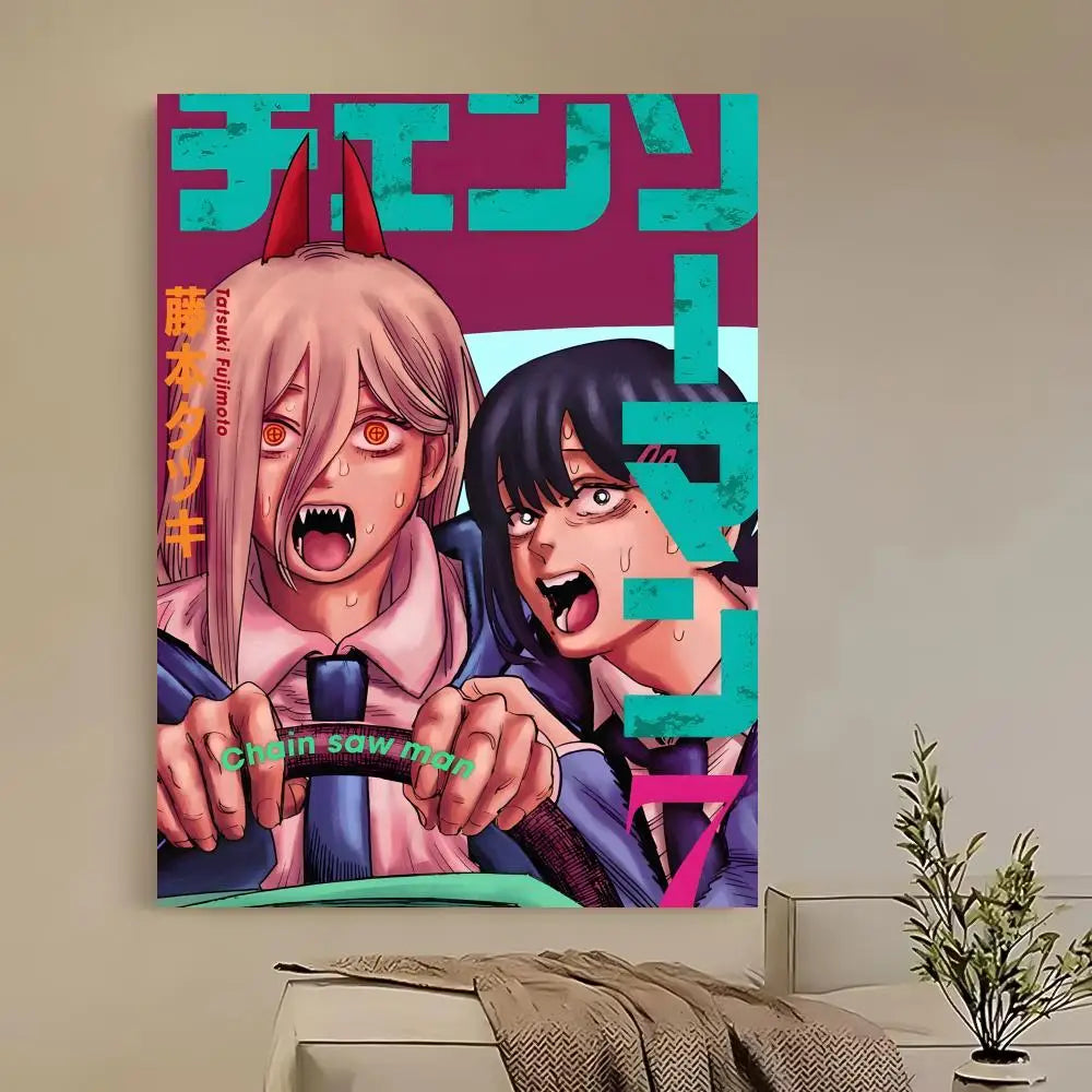 Anime Chainsaw Man Poster HD Self Adhesive Waterproof Ideal for Home Office Dorm Bedroom Great Gift