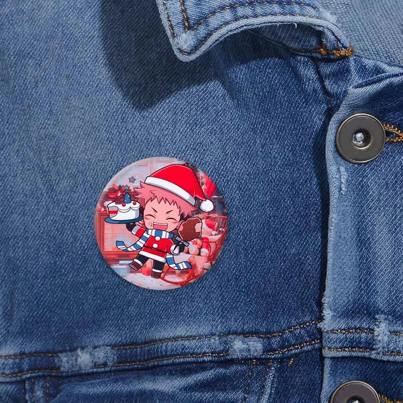 Anime Character Yuji Itadori Enamel Pins Tinplate Snap-in Brooches on Backpack Cartoon Cosplay Badge Accessories Jewelry Gifts