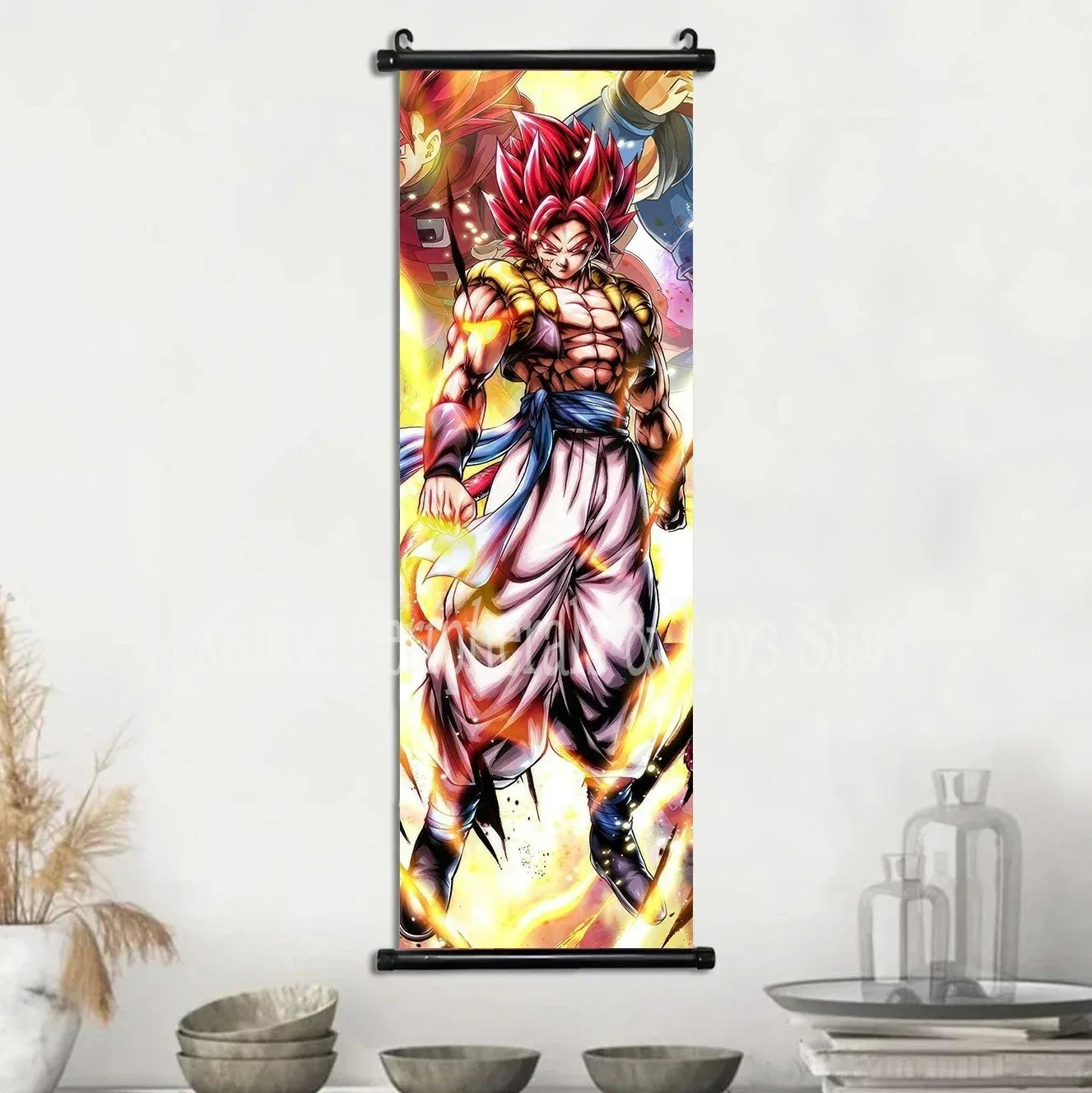 Printed Dragon Ball Poster Anime Wall Artwork Goku Pictures Bejīta Painting Canvas Super Saiyan Hanging Scrolls Home Room Decor