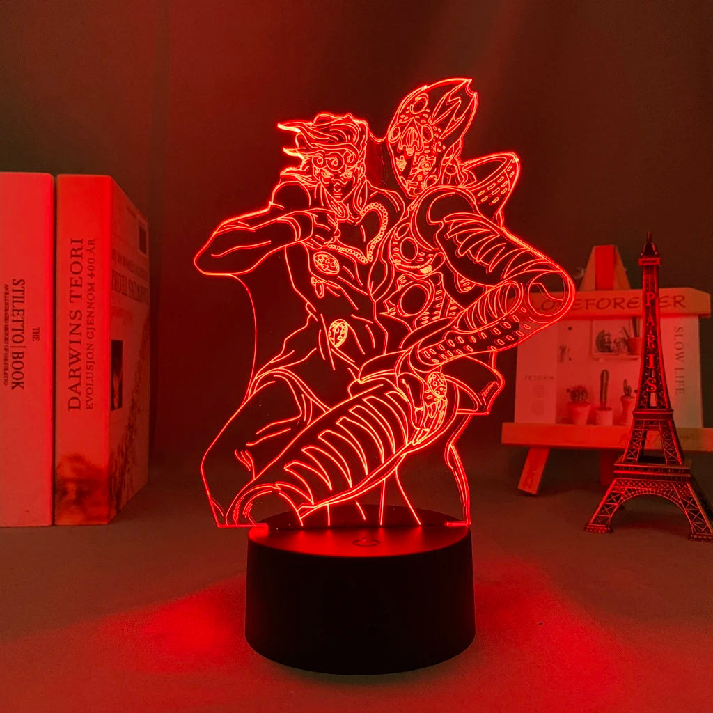 Anime JoJo Bizarre Adventure 3d Night Light Hol Horse for Bedroom Decor Light Birthday Gift for Him Manga Jojo Led Lamp