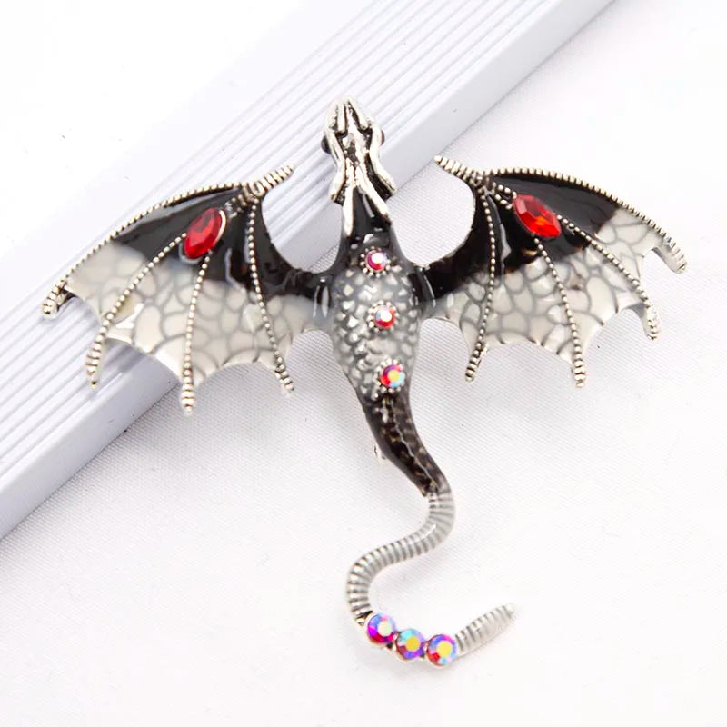 2024 Creative Simulation Dragon Colorful Hand Drawn Metal Brooch for Women Men Stylish Lapel Pins Jewelry Accessories Gift 1PC