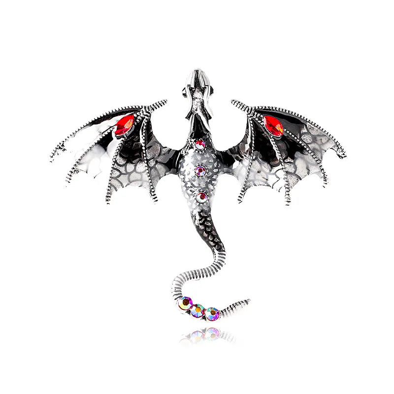 2024 Creative Simulation Dragon Colorful Hand Drawn Metal Brooch for Women Men Stylish Lapel Pins Jewelry Accessories Gift 1PC