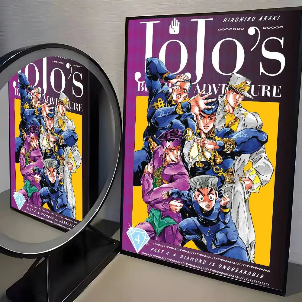 Anime JoJos Bizarre Adventure Retro poster art HD canvas advanced aesthetic Printing Paper Wall Art for Living Room Home Decor