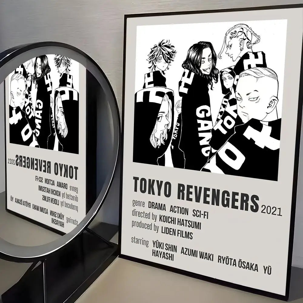 Anime T-Tokyo R-Revenger Poster Modern PP Paper Wall Art Sticker Minimalist Decorative for Cafe Office Bar Home Wall Decor Gift