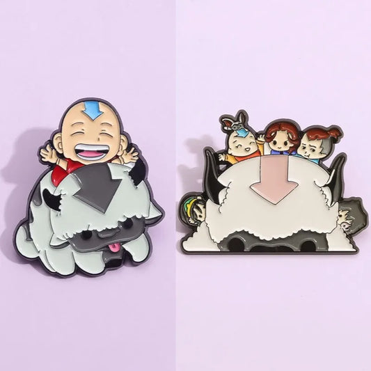 Cartoon Cattle and Boy Enamel Pin Front and Back Lapel Badge Anime Decorate Jewelry Brooch Gift For Kids