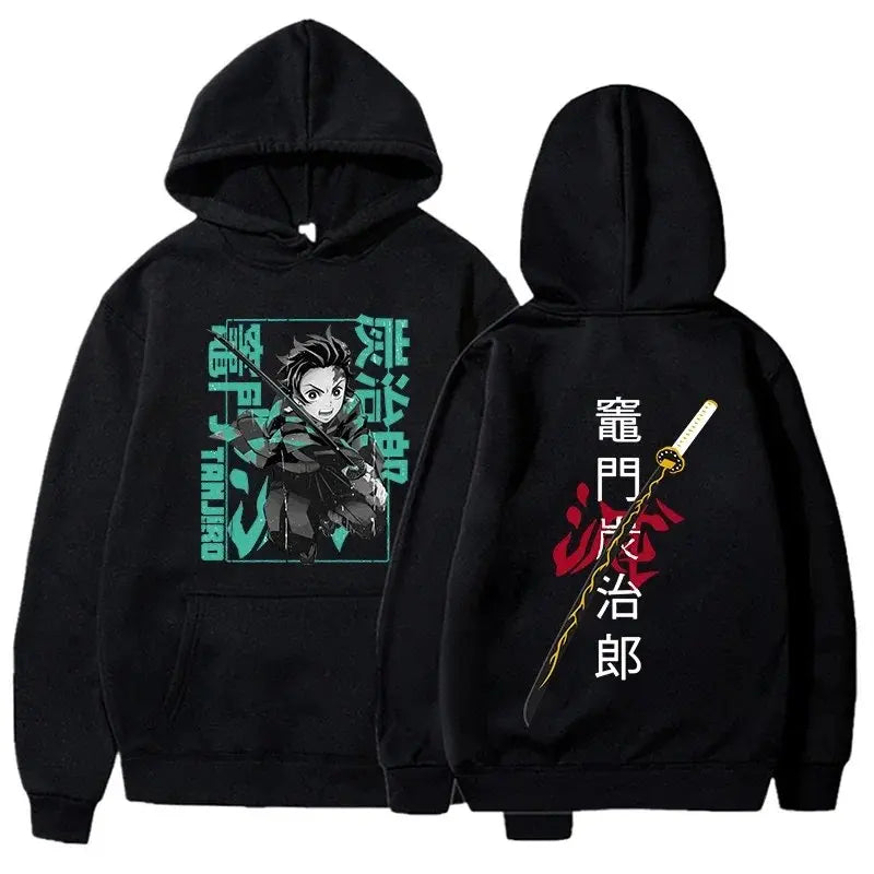 Demon Slayer Anime Hoodie Men Women Pullover Sweatshirt Casual Streetwear Cosplay Costume Graphic Hooded Jacket Autumn Winter