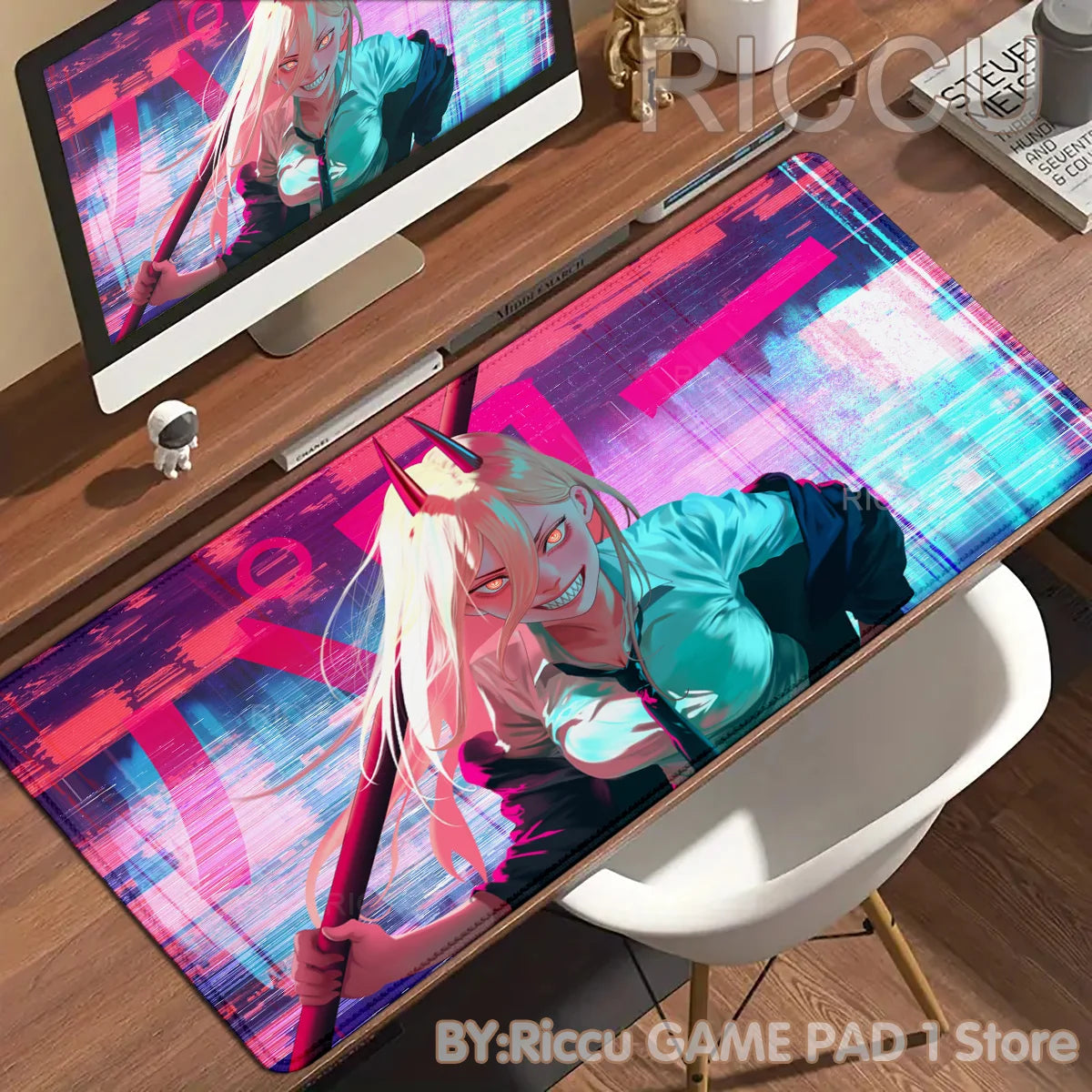 C-Chainsaw Man Mouse Pad non-slip Gaming Mouse pad Gamer E-Sports Mouse Mat Game Mechanical Keyboard XXL Desk Mat PC peripherals