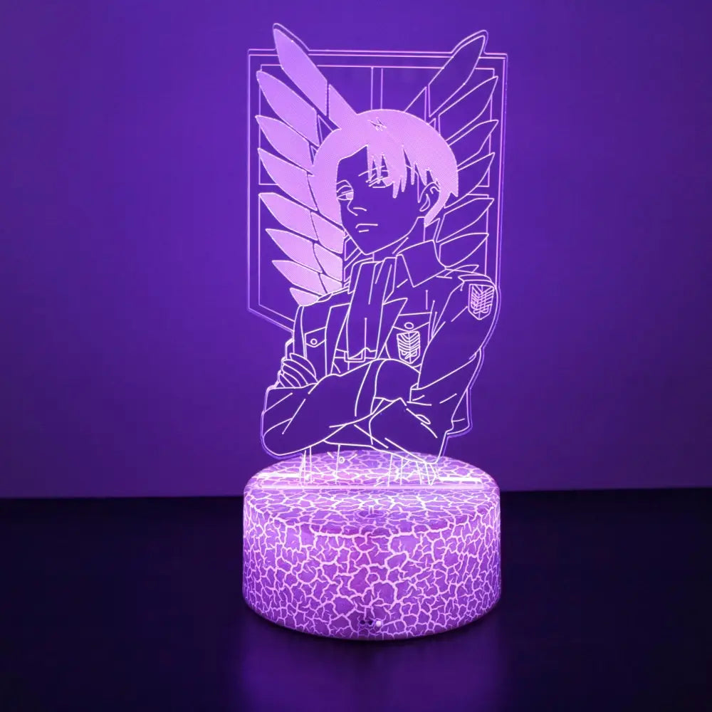 Attack on Titan Levi 3D LED Lamp – RGB Remote Night Light