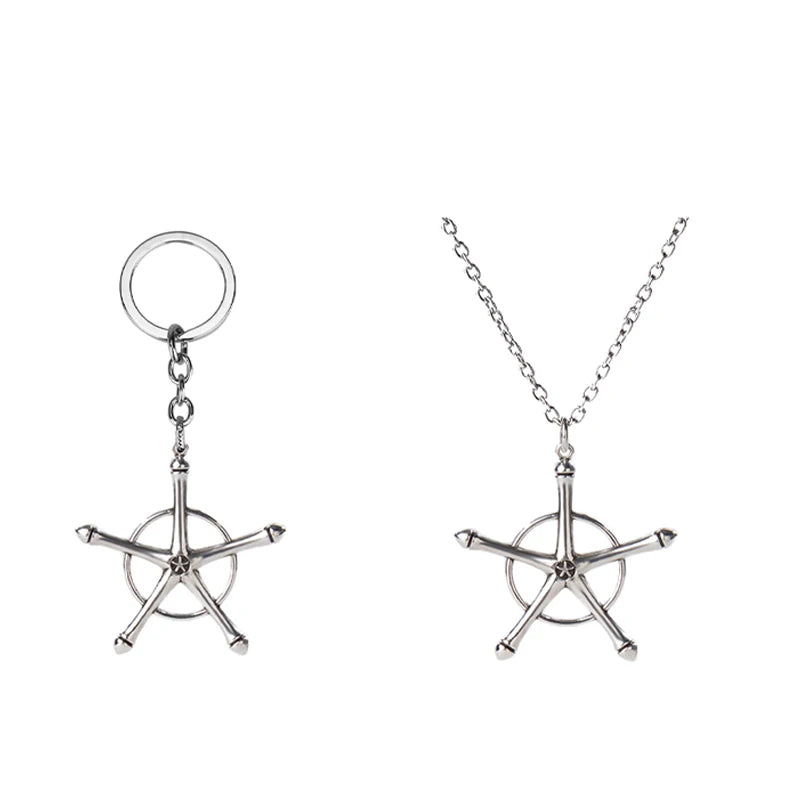 Anime Bleach Necklace Quincy Ishida Uryuu Cosplay Ginrei Gojiaku Amulet Alloy Choker Chain Bracelets Pendant Jewelry Accessories