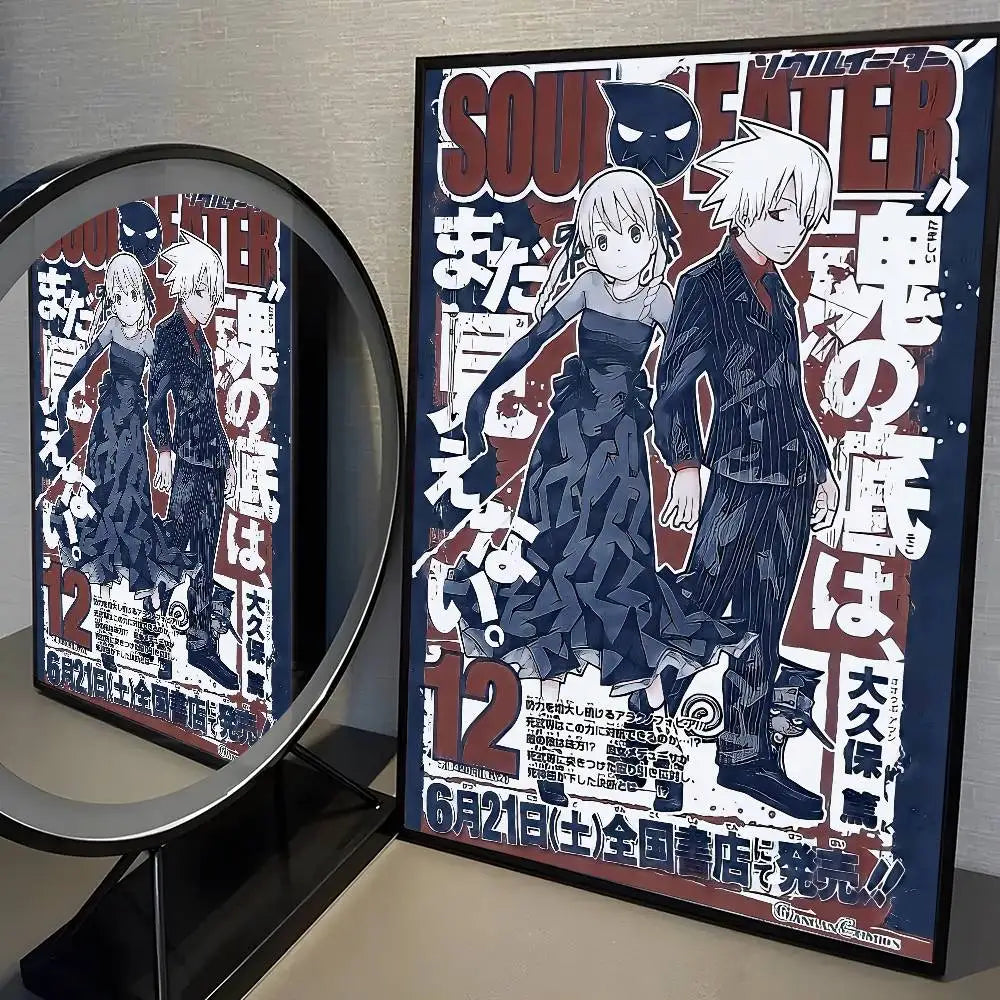 Popular Japanese Anime S-Soul Eater Poster High Quality Dorm Living Room Aesthetic Wall Decoration Painting Stickers Gift