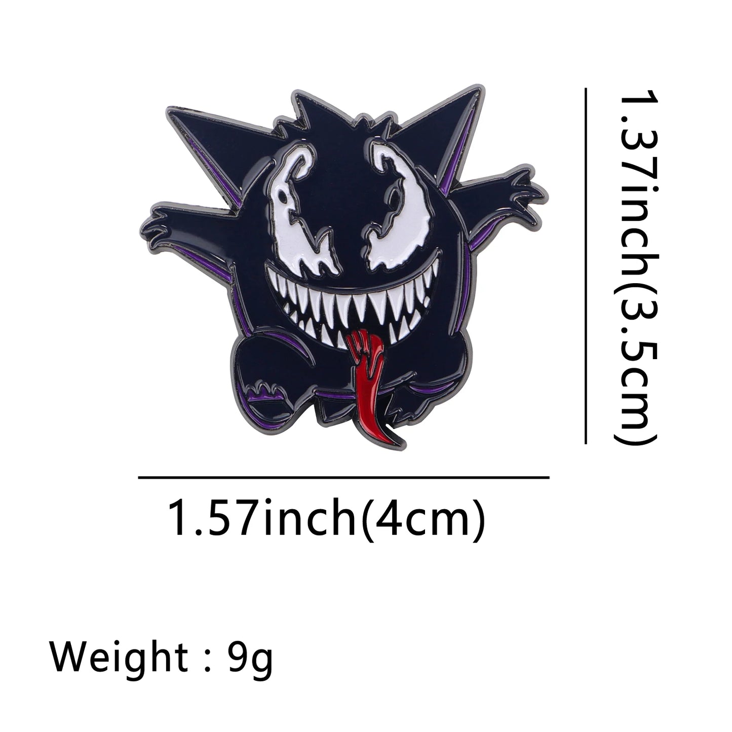 Gengar Anime Elf Enamel Pin Cute Cartoon Lapel Pins for Clothes Backpacks Cool Badges Round Brooch Jewelry Gifts for Friends