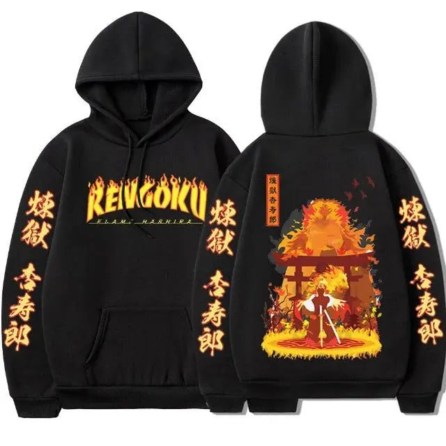 Demon Slayer Anime Hoodie Men Women Pullover Sweatshirt Casual Streetwear Cosplay Costume Graphic Hooded Jacket Autumn Winter