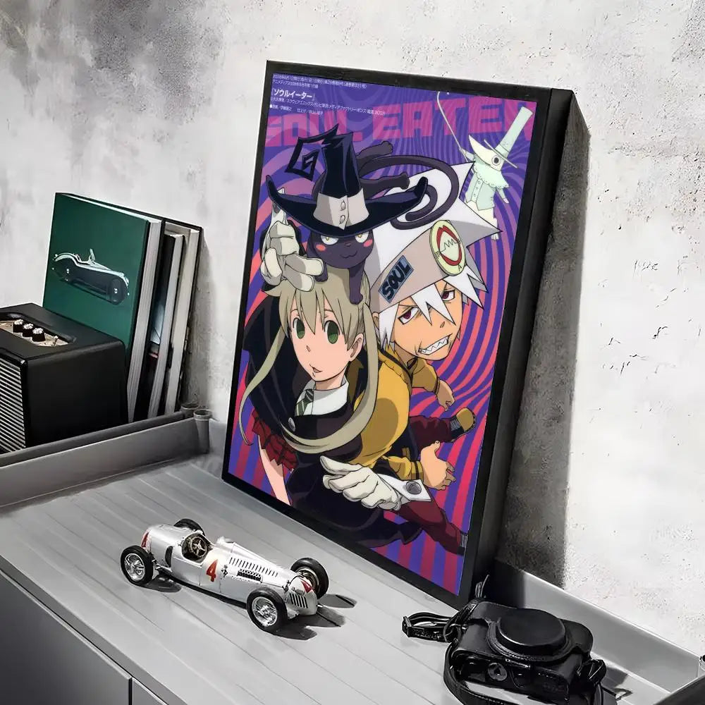 S-Soul Eater Anime Poster Stickers HD Waterproof Painting Wall Art for Bedroom Living Room Home Decor Decoration Gift
