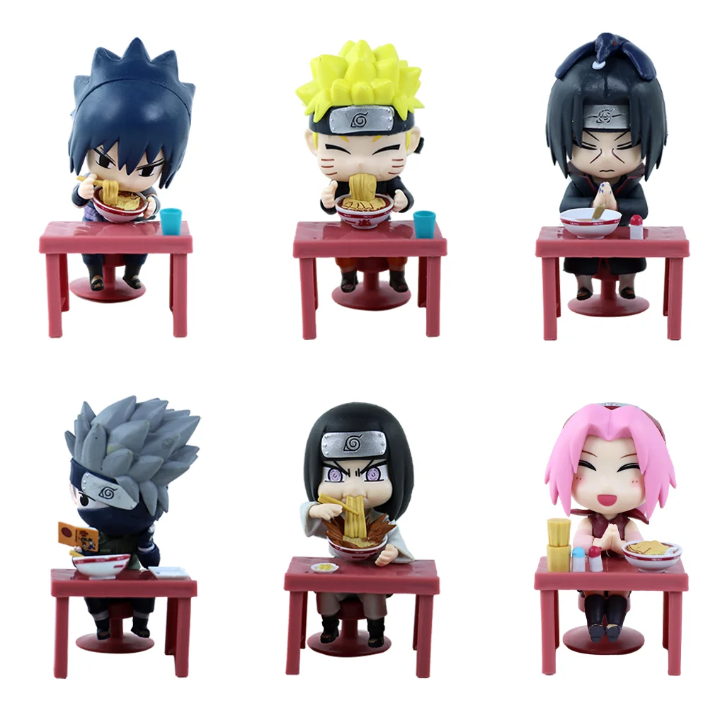 BanDai Blind Box | Naruto Shippuden Ramen Theme Blind Box Q Version Naruto & Sasuke Figures Desktop Ornament Anime Peripherals