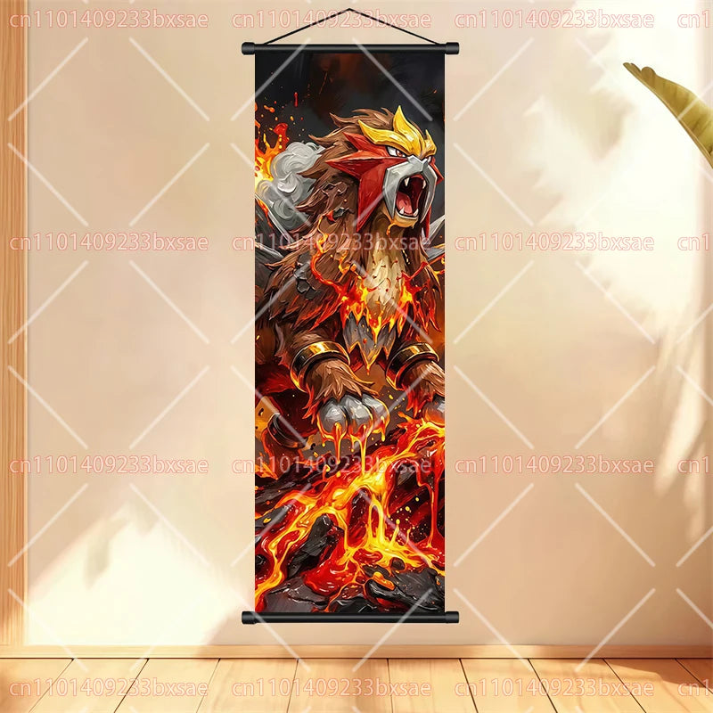 Anime Pokémon Gengar Charizard Kyogre Gyarados Mewtwo Rayquaza Cool Poster Hanging Scroll Painting Birthday Holiday Party Gift