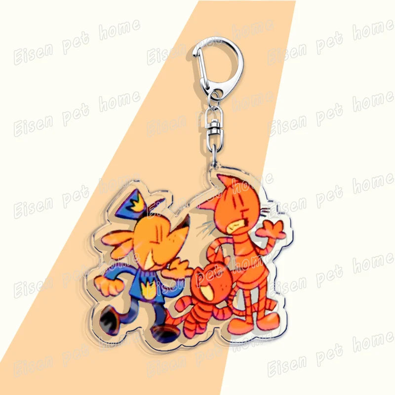 Popular Cartoon Dog Man and Cat Keychain for Accessories Bag Key Chain Ring Jewelry Fans Cute Anime Gifts Kids Children Keychain