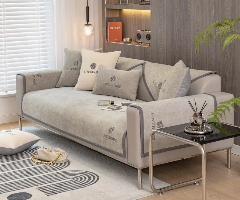1PC Chenille Universal Sofa Cover Non-Slip Combination Sofa Cushion L Shape Couch Towel for Living Room Protector fundas de sofa