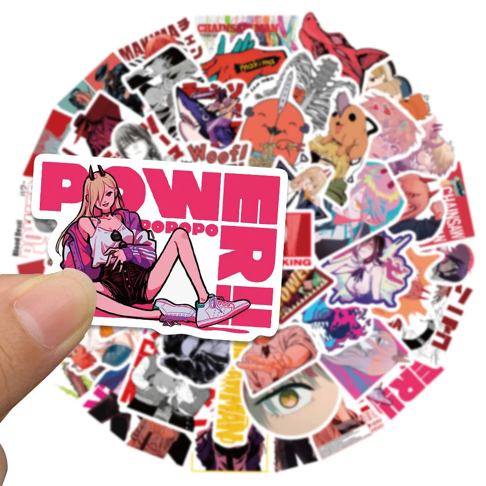 10/30/50pcs Chainsaw Man Anime Stickers Cartoon Decals DIY Bike Laptop Skateboard Phone Cool Manga Graffiti Sticker Decoration