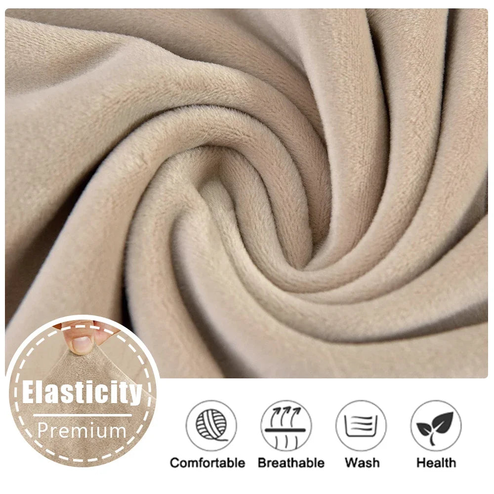 Super Soft Velvet Sofa Seat Cushion Cover For Living Room Thick Plush Sofa Covers Stretch L Shape Corner Armchair Sofa Slipcover