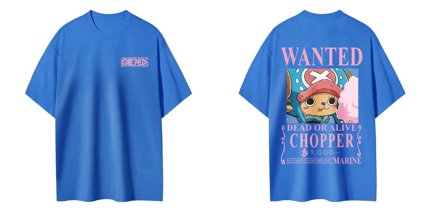 One Piece Men's Women's T-shirt Tony Tony Chopper Japan Anime Punk Tee Summer Spring Boy's Short Sleeves Parent-child Outfits