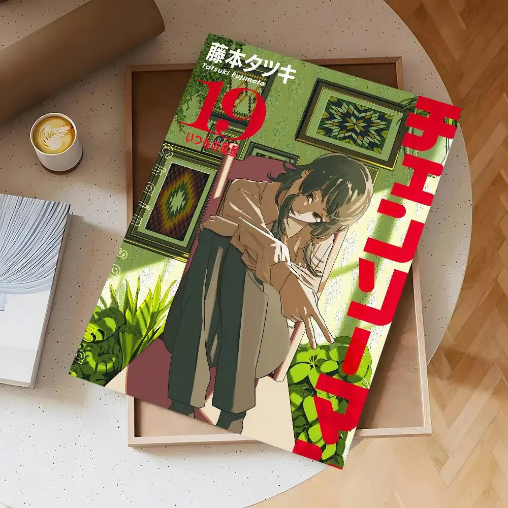 Anime Chainsaw Man Poster Self-adhesive Wall Mural Art Waterproof Sticker For Bar Room Decor High Quality Print Gift