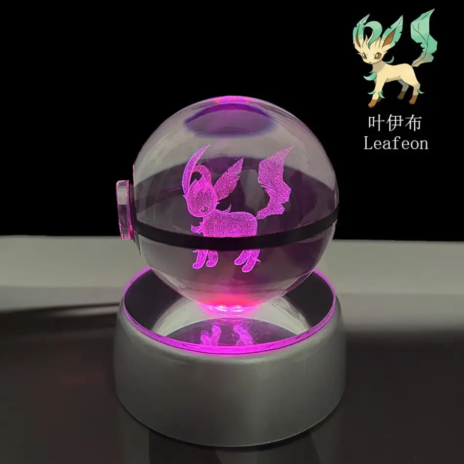 Pokemon Pokeball LED Night Light – 3D Crystal Ball