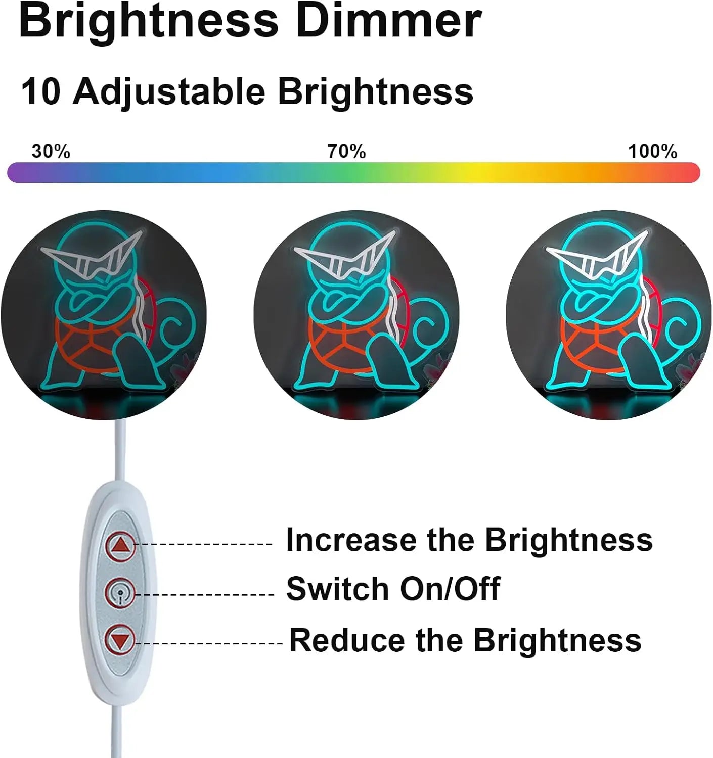 Pokémon Squirtle Neon Sign for Wall Decor Anime Neon Light for Bedroom decor USB Dimmable Cute Art Birthday Gift for Boys Girls