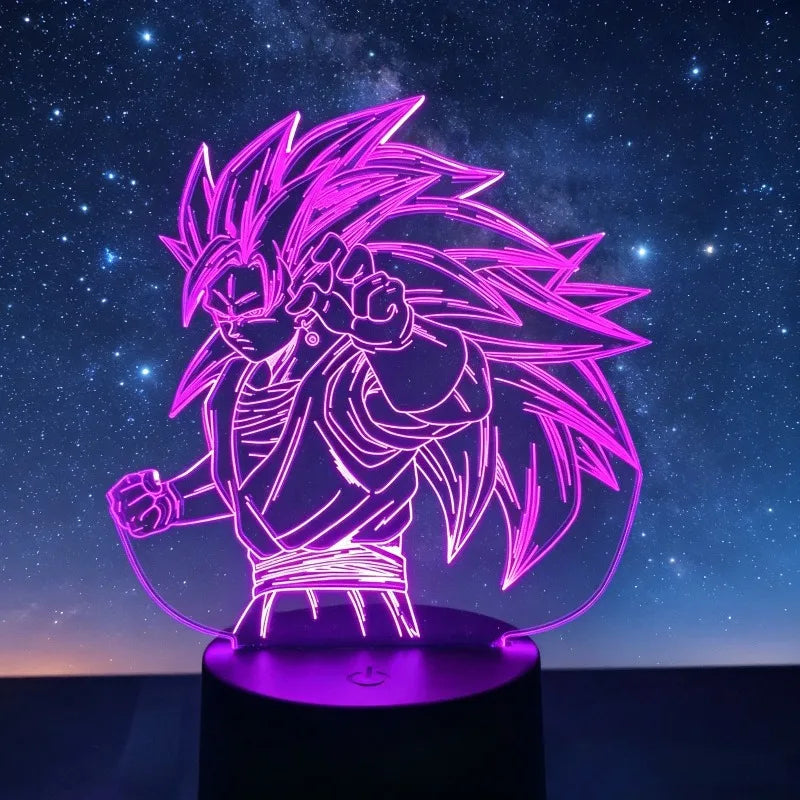 3D Led Light Son Goku GK Vegeta Anime Figure Night Light Dragon Ball Z King Child's Desk Lamp Room Decor Gift Boy Birthday Gift
