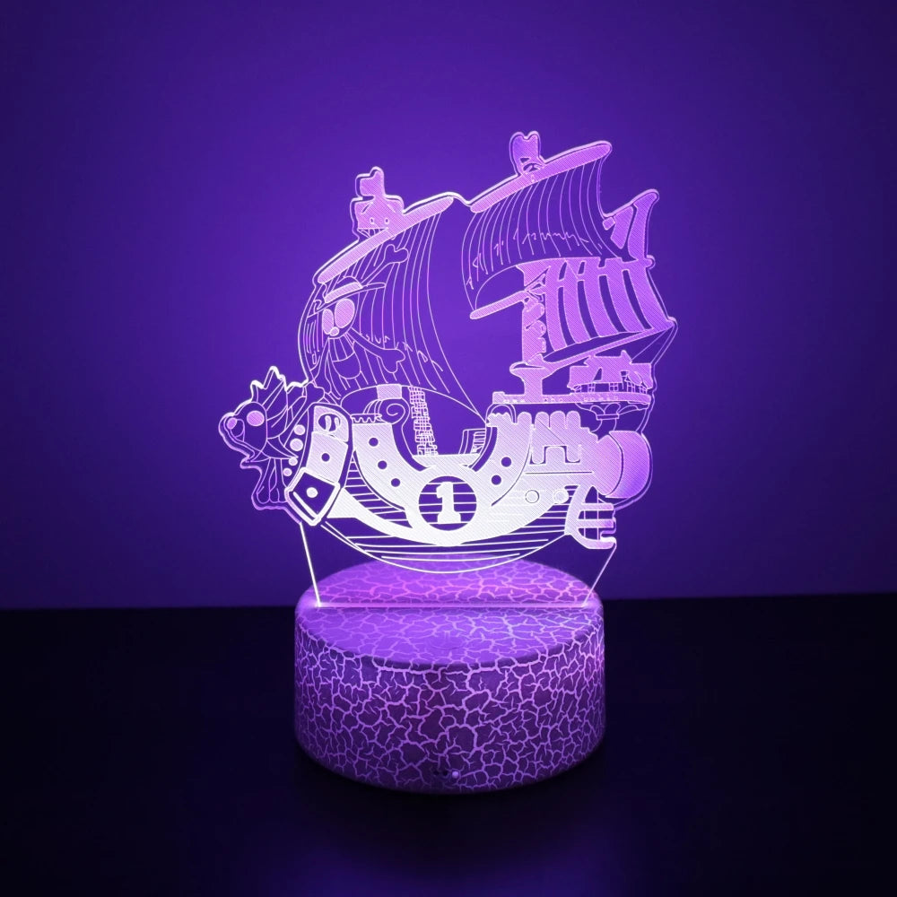 One Piece Zoro Luffy Nami Anime Night Lights Action Figure 3D LED Color Changing Toys Doll Usopp Sanji Chopper Hancock Xmas Gift