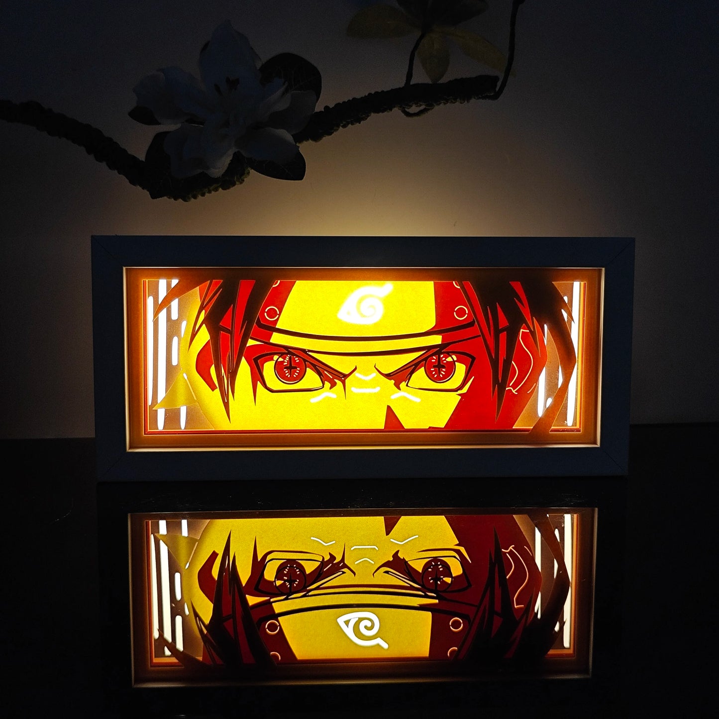 Anime Light Box Paper Cut Shadow Lightbox Wood Frame Nightlight for Child Bedroom Decor Led Night Light 3d Desk Lamp Gifts