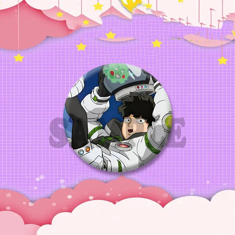 Anime Shigeo Kageyama Arataka Reigen Teruki Cosplay Badges COSTUME Mob Psycho 100 Lapel Pin Round Brooch on Bag Hat