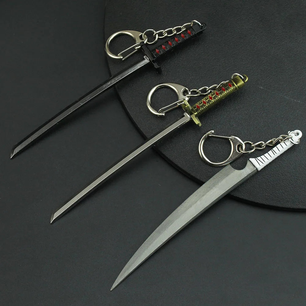 Anime Bleach Necklaces Zangetsu Zanpakutou Sword Key Chain Hitsugaya Toushirou Katana Weapon Keychains Accessories   ﻿