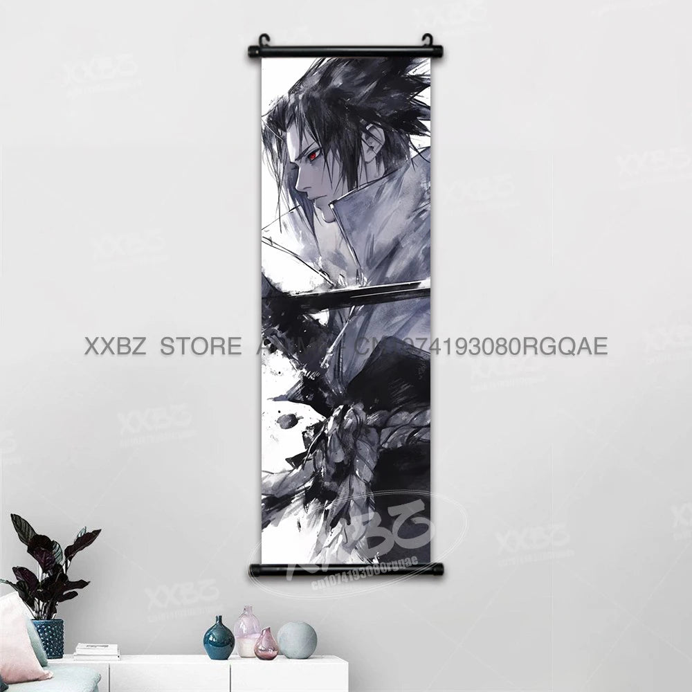 Naruto Home Decoration Scrolls Picture Hyuga Hinata Anime Canvas Wall Art Interior Hanging Painting Uchiha Itachi Figures Poster