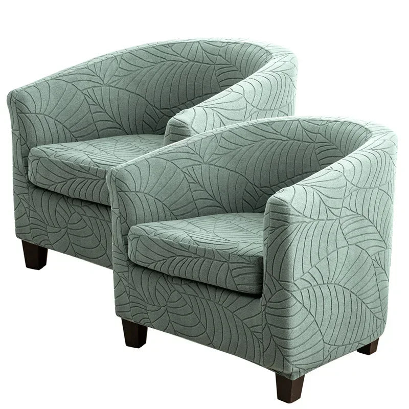 Leaves Jacquard Tub Chair Cover Anti-dirt Stretch Armchair Slipcover All-inclusive Single Club Sofa Cushion for Living Room