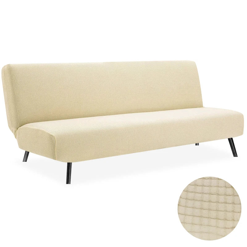 Polar Fleece Fabric Armless Futon Sofa Bed Cover Solid Without Armrest Big Elastic Folding Furniture home Decoration Bench Cover